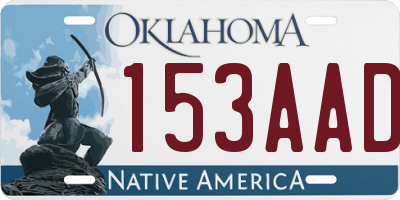 OK license plate 153AAD