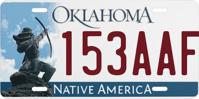 OK license plate 153AAF