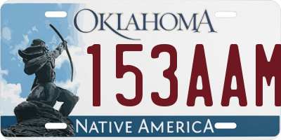 OK license plate 153AAM