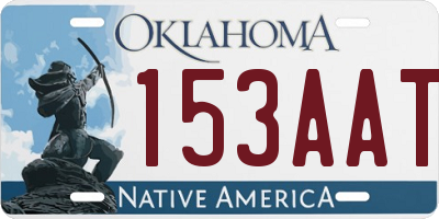 OK license plate 153AAT