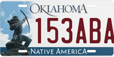 OK license plate 153ABA