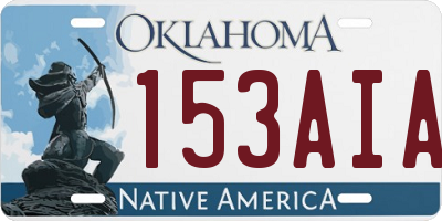 OK license plate 153AIA