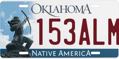 OK license plate 153ALM