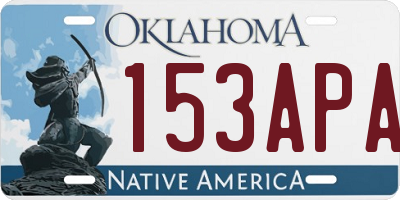 OK license plate 153APA