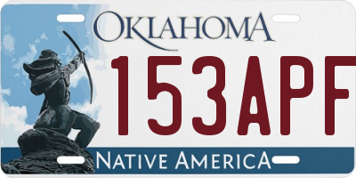 OK license plate 153APF