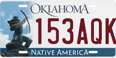 OK license plate 153AQK