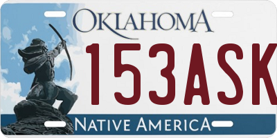 OK license plate 153ASK