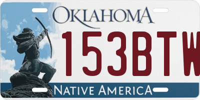 OK license plate 153BTW