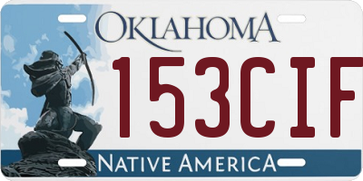 OK license plate 153CIF