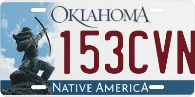 OK license plate 153CVN