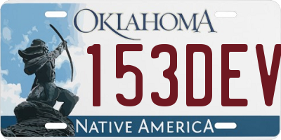 OK license plate 153DEV