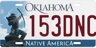 OK license plate 153DNC