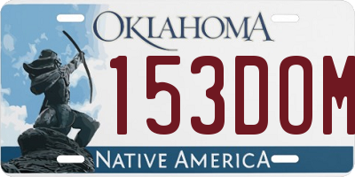 OK license plate 153DOM
