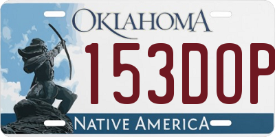 OK license plate 153DOP