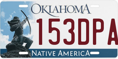 OK license plate 153DPA