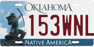 OK license plate 153WNL