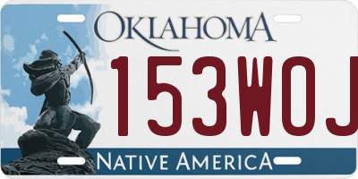 OK license plate 153WOJ
