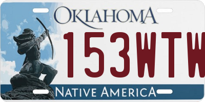 OK license plate 153WTW