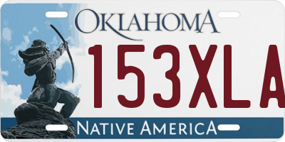 OK license plate 153XLA