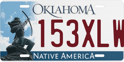 OK license plate 153XLW