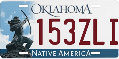OK license plate 153ZLI