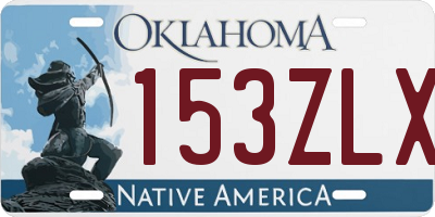 OK license plate 153ZLX