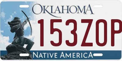OK license plate 153ZOP