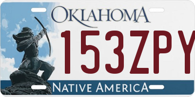 OK license plate 153ZPY