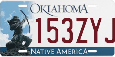 OK license plate 153ZYJ