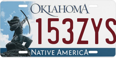 OK license plate 153ZYS