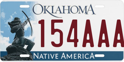 OK license plate 154AAA