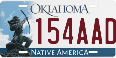 OK license plate 154AAD