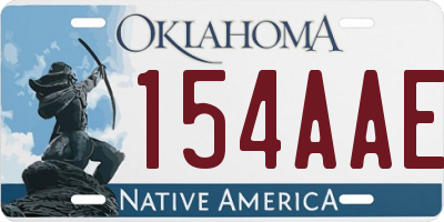 OK license plate 154AAE