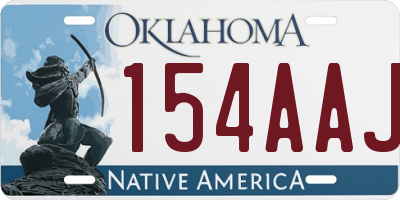 OK license plate 154AAJ