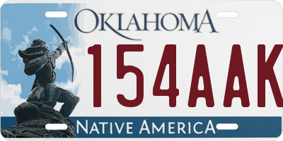 OK license plate 154AAK