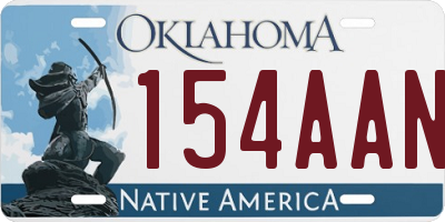 OK license plate 154AAN