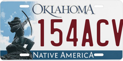OK license plate 154ACV