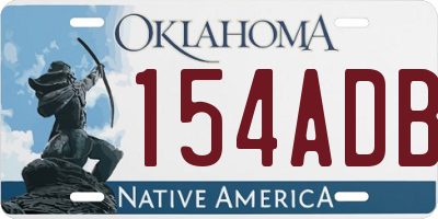 OK license plate 154ADB