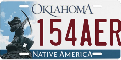 OK license plate 154AER