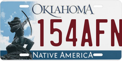 OK license plate 154AFN