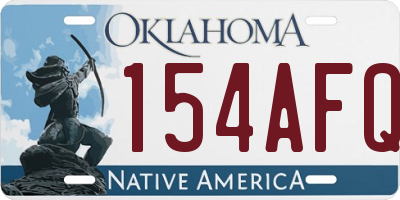 OK license plate 154AFQ