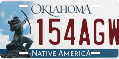 OK license plate 154AGW
