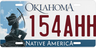 OK license plate 154AHH