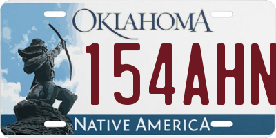 OK license plate 154AHN