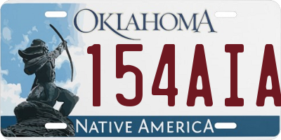 OK license plate 154AIA