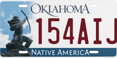 OK license plate 154AIJ