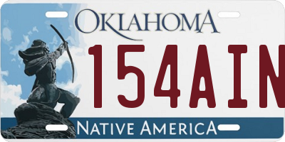 OK license plate 154AIN