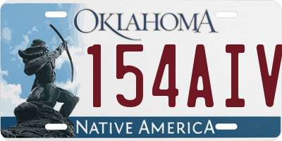 OK license plate 154AIV