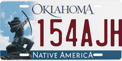 OK license plate 154AJH