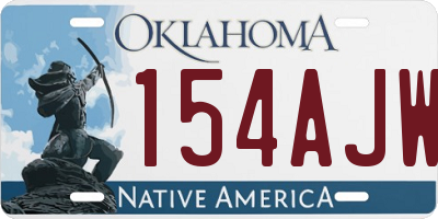 OK license plate 154AJW